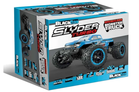 BlackZon Slyder Monster Turbo 1:16 2.4GHz RTR 4WD LED Vandtæt Blå