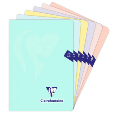 Clairefontaine, Mimesys, Notesbog, pastelfarver, A5 ternet, 1 stk. assorteret