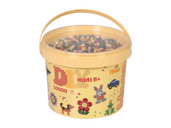 Hama Midi, perler, 10.000 stk., mix 66, 6 farger 