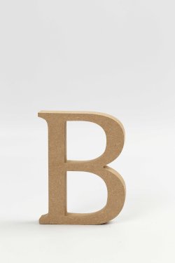 bokstav B, H: 8 cm, tykkelse 1,5 cm, MDF, 1stk.