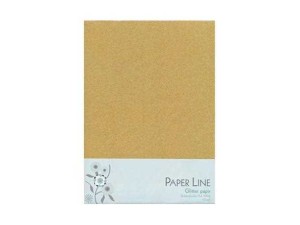 Paper Line, glitterpapir, A4, 10 ark, gull