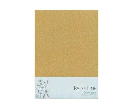 Paper Line, glitterpapir, A4, 10 ark, gull
