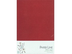 Paper Line, glitterpapir, A4, 10 ark, rød