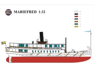 NCB, S/S Mariefred, svensk turbåd, tre, 1:32