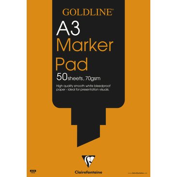 Clairefontaine, Goldline Marker, tegneblok, A3, 70 g/m2, 50 ark