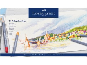 Faber-Castell Goldfaber Aqua, akvarelblyanter, 36 stk. i metalæske