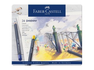 Faber-Castell Goldfaber, farveblyanter, 24 stk. i metalæske