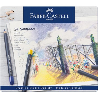 Faber-Castell Goldfaber, farveblyanter, 24 stk. i metalæske