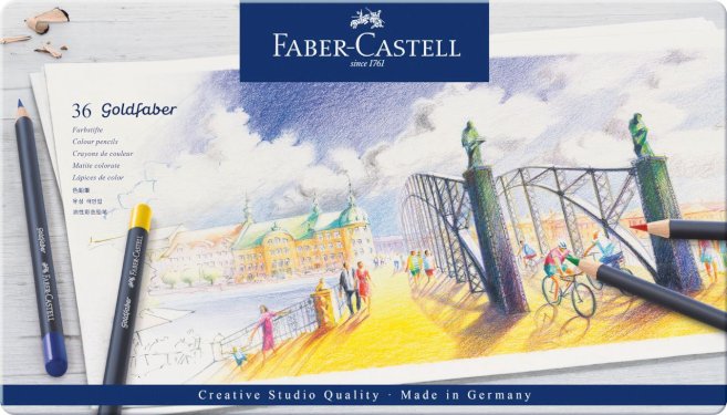 Faber-Castell Goldfaber, farveblyanter, 36 stk. i metalæske