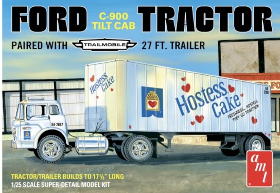 AMT, Ford C600 Hostess Truck w/ Trailer, 1:25