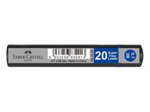 Faber-Castell, miner til stiftblyant, 0,7 mm, 2B, 20 stk.
