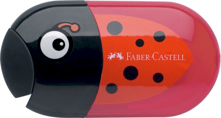 Faber-Castell, blyantspidser m/ viskelæder, marihøne