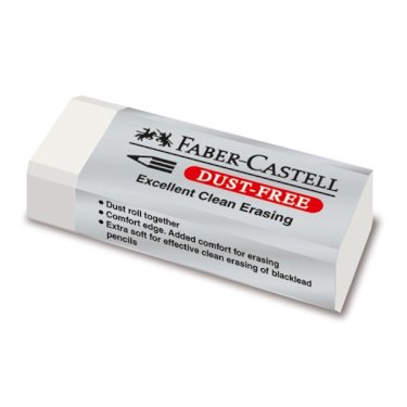 Faber-Castell, viskelæder, dust free, hvit