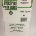 Evergreen Styrenplade, 0,50 mm m/ 0,75 mm V-riller, 15 x 30 cm