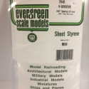 Evergreen Styrenplade, 0,50 mm m/ 1,0 mm V-riller, 15 x 30 cm