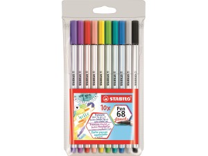 Stabilo, Pen 68 Brush, penseltuscher, 10 stk.