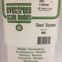 Evergreen Styrenplade, 0,50 mm m/ 1,5 mm V-riller, 15 x 30 cm