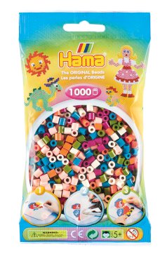 Hama Midi, perler, 1.000 stk., mix 58, 6 standardfarver