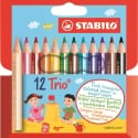 Stabilo, Trio Thick, farveblyanter, korte, 12 stk.