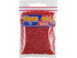 Hama Mini, perler, 2.000 stk., mørkerød (22)