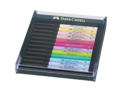 Faber-Castell Pitt Artist Pen, pensel, pastelfarver, 12 stk.
