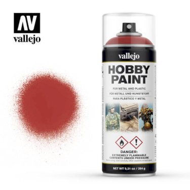 Vallejo Hobby Paint Spray, Scarlet Red, 400 ml