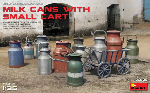 MiniArt, Milk Cans w/ Small Cart, 1:35
