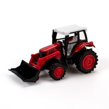 Magni, traktor m/ frontlaster og træk tilbage, rød