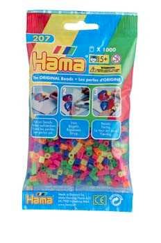 Hama Midi, perler, 1.000 stk., mix 51, neonfarver