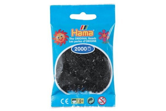 Hama Mini, perler, 2.000 stk., svart (18)