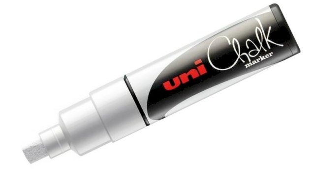 Uni Chalk PWE-8K, sletbar marker, hvit