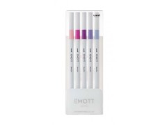 Uni Emott, Fine 0.4, 5 tuscher, pink/lilla farger