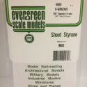 Evergreen Styrenplade, 1,0 mm m/ 1,5 mm V-riller, 15 x 30 cm
