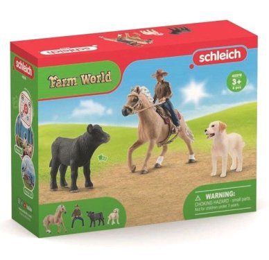 Schleich Farm World, westernridning m/ cowboy