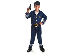 Politimand, kostyme, 4-6 år