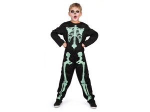 Rio Skelet selvlysende kostyme 160cm (10-12 år)