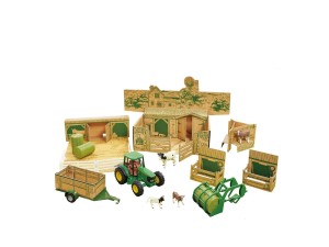 Britains, Farm In A Box, landbrugssæt m/ John Deere-traktor