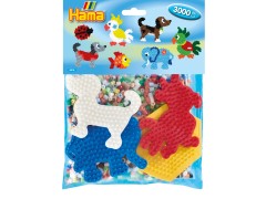 Hama Midi, stort set, sekskant/elefant/papegøye/hund