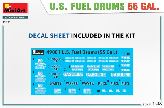 MiniArt, U.S. Fuel Grums 55 Gal., 1:48