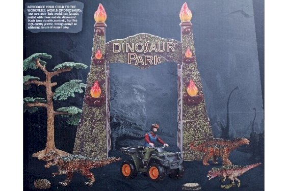 Dinosaur Park inkl. Dinosaur, planter, og køretøj med figur