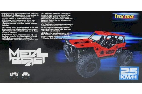TechToys, Metal Beast, fjernstyrt buggy, rød, 2,4 GHz