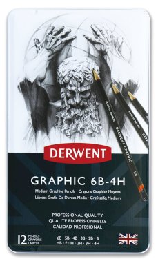 Derwent, Graphic, tegneblyanter, 12 stk., 6B - 4H