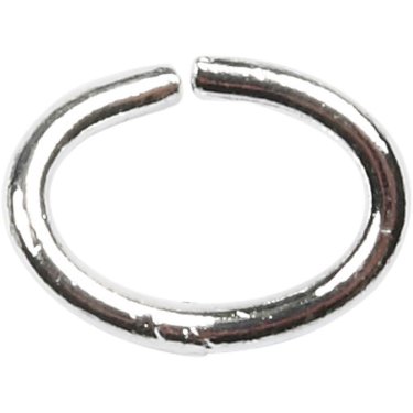 Ring, oval, forsølvet, 4 x 6 mm, 40 stk.