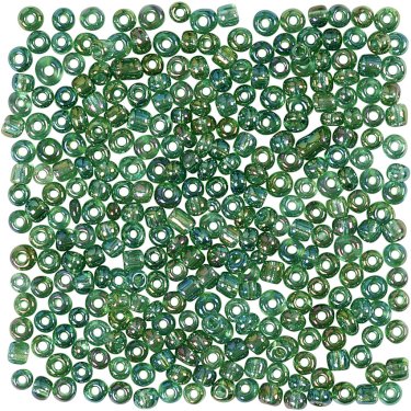 Rocailleperler, 3 mm, grønn olie