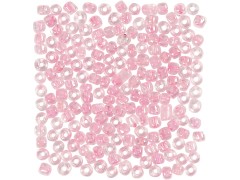 Rocailleperler, 4 mm, rosa kerne