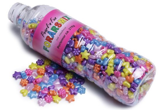 Pearl'n Fun, plastperler, forårsmix, perlemor, 270 g
