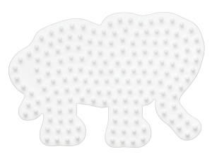 Hama Midi, perleplate, lille elefant, hvit