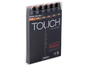 Touch Twin Markers, 6 stk., træfarver