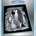 Scratch Art Silver, kradsfolie, pingvin med unge
