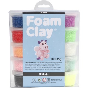 Foam Clay, glitter, 10 x 35 g